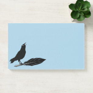 Post-it® Notes adhésives plume de corbeau oiseaux noirs