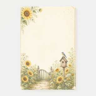 Post-it® Notes adhésives Porte de jardin de tournesol et ni