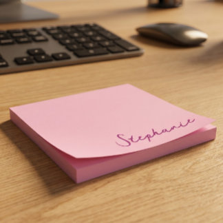 Post-it® Notes adhésives rose personnalisées avec écriture