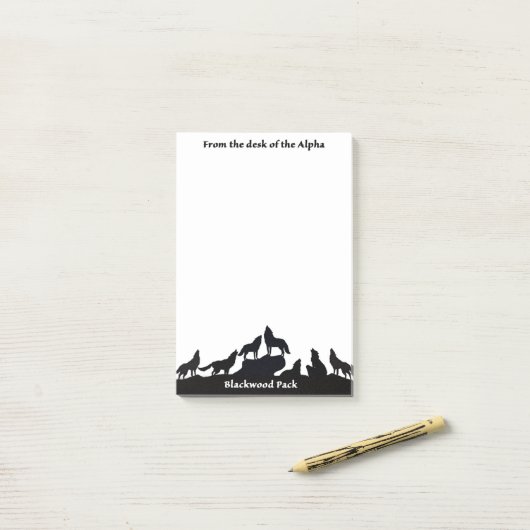 Post-it® Notes Alpha Pack Blackwood (Sur un bureau)