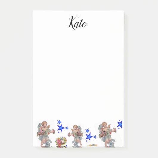Post-it Notes Anges Étoiles Bleues (Devant)