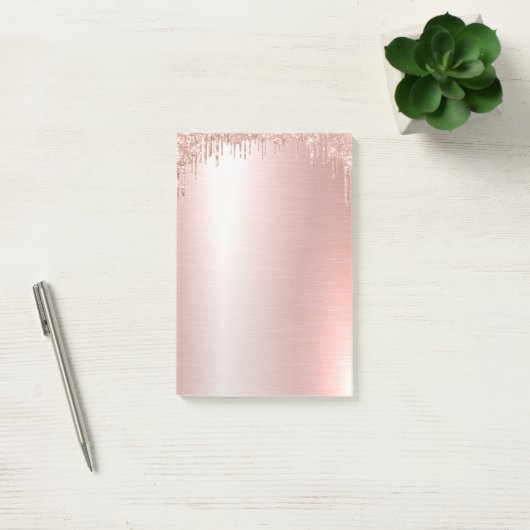 Post-it® Notes après-it® Gold de Rose Rose (Bureau)