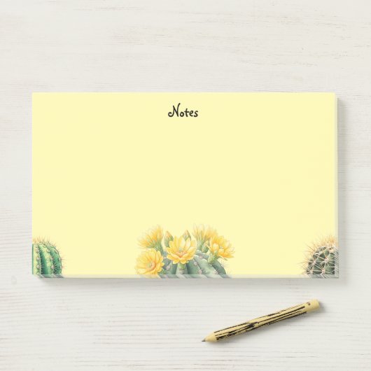 Post it notes aquarel cactus (Op bureau)