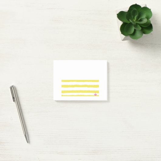 Post-It Notes avec des bandes jaunes et une couron (Bureau)