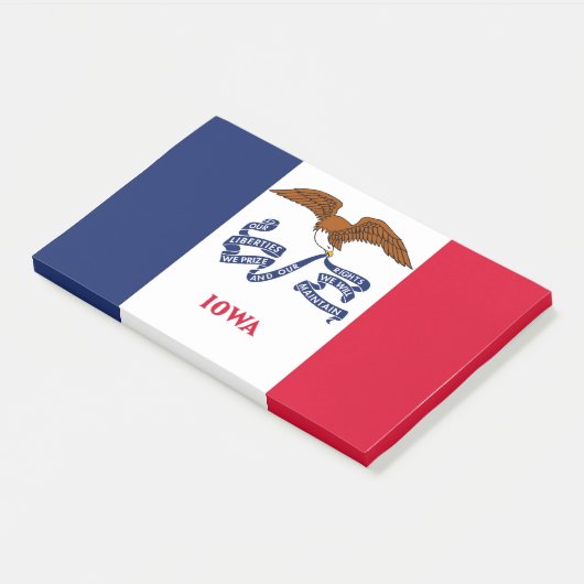 Post-it® Notes avec le drapeau de Iowa, États-Unis (Incliné)