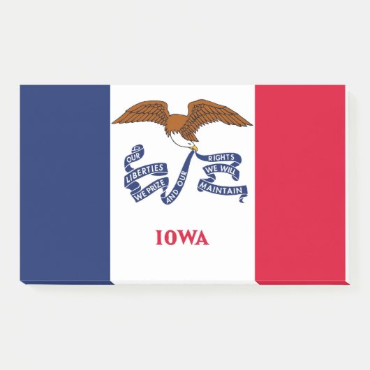 Post-it® Notes avec le drapeau de Iowa, États-Unis (Devant)