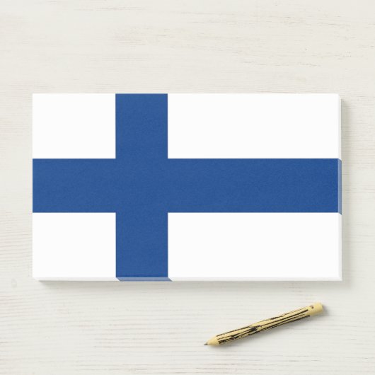 Post-it® Notes avec le drapeau de la Finlande (Sur un bureau)
