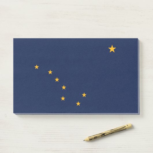 Post-it® Notes avec le drapeau de l'Alaska, USA (Sur un bureau)