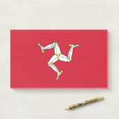 Post-it® Notes avec le drapeau de l'île de Man, Royaume-Uni (Sur un bureau)