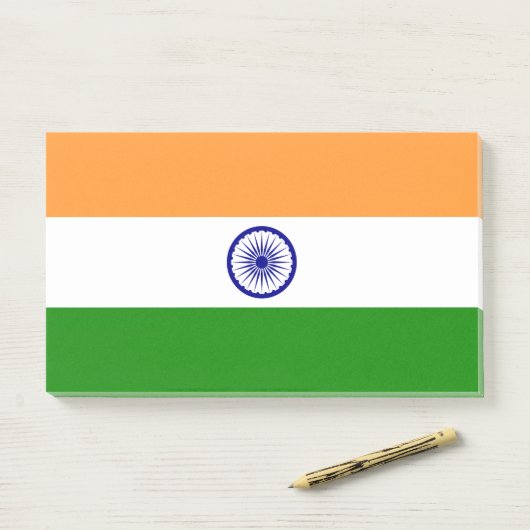 Post-it® Notes avec le drapeau de l'Inde (Sur un bureau)