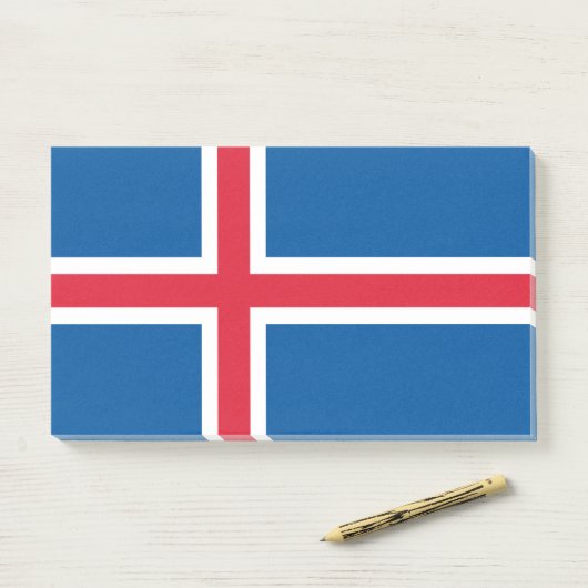 Post-it® Notes avec le drapeau de l'Islande (Sur un bureau)