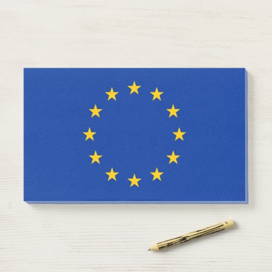 Post-it® Notes avec le drapeau de l'Union européenne (Sur un bureau)