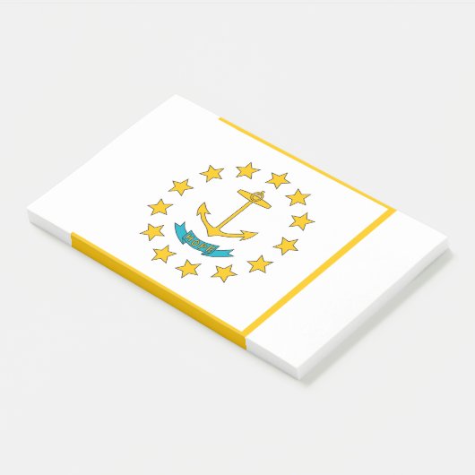 Post-it® Notes avec le drapeau de Rhode Island, USA (Incliné)