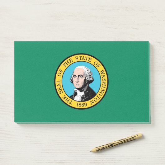 Post-it® Notes avec le drapeau de Washington, USA (Sur un bureau)