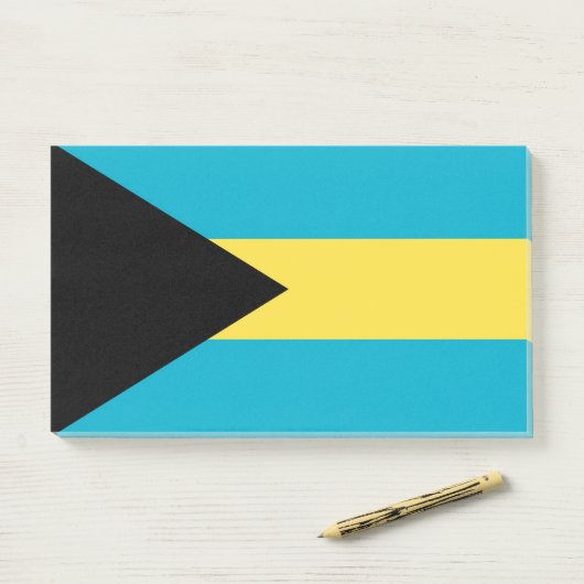 Post-it® Notes avec le drapeau des Bahamas (Sur un bureau)