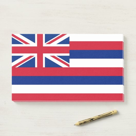 Post-it® Notes avec le drapeau d'Hawaii, États-Unis (Sur un bureau)
