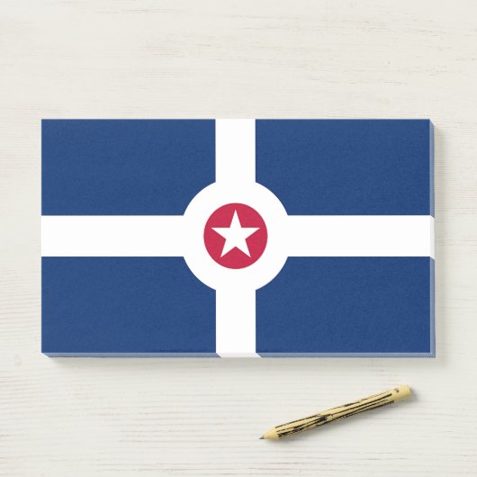 Post-it® Notes avec le drapeau d'Indianapolis, USA (Sur un bureau)