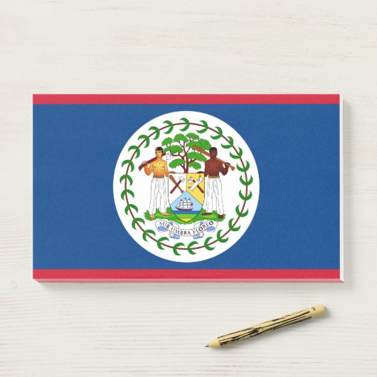 Post-it® Notes avec le drapeau du Belize (Sur un bureau)
