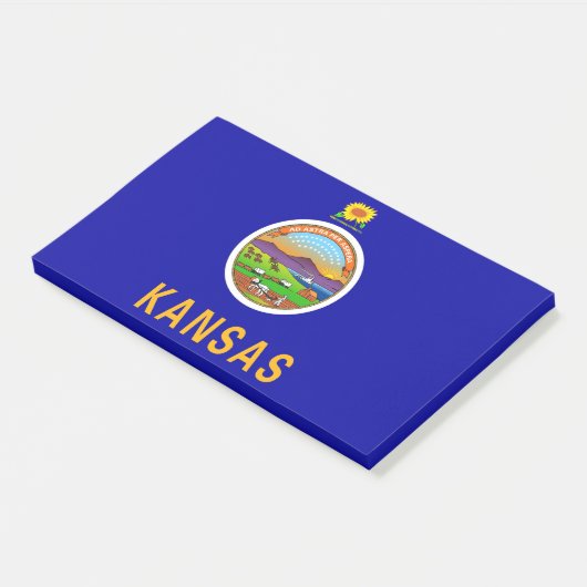Post-it® Notes avec le drapeau du Kansas, États-Unis (Incliné)