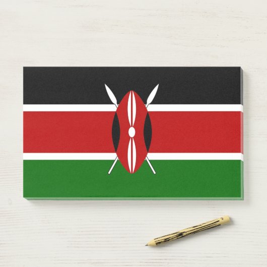 Post-it® Notes avec le drapeau du Kenya design (Sur un bureau)