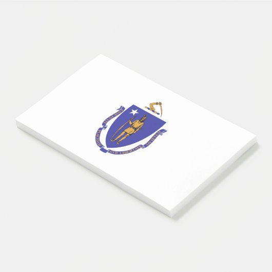 Post-it® Notes avec le drapeau du Massachusetts, États-Unis (Incliné)