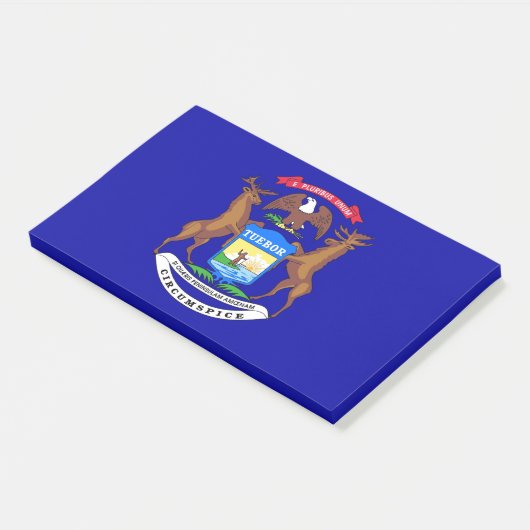 Post-it® Notes avec le drapeau du Michigan, USA (Incliné)