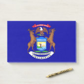 Post-it® Notes avec le drapeau du Michigan, USA (Sur un bureau)