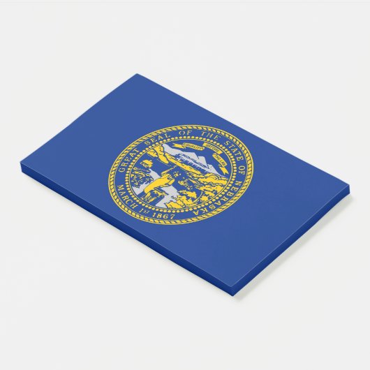 Post-it® Notes avec le drapeau du Nebraska, USA (Incliné)