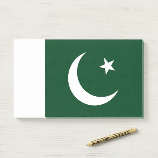 Post-it® Notes avec le drapeau du Pakistan (Sur un bureau)