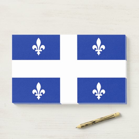 Post-it® Notes avec le drapeau du Québec, Canada (Sur un bureau)