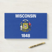Post-it® Notes avec le drapeau du Wisconsin, États-Unis (Sur un bureau)