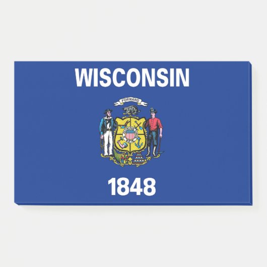 Post-it® Notes avec le drapeau du Wisconsin, États-Unis (Devant)