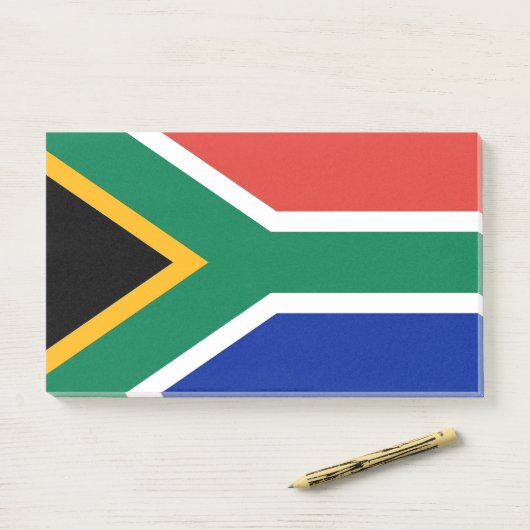 Post-it® Notes avec le drapeau sud-africain (Sur un bureau)
