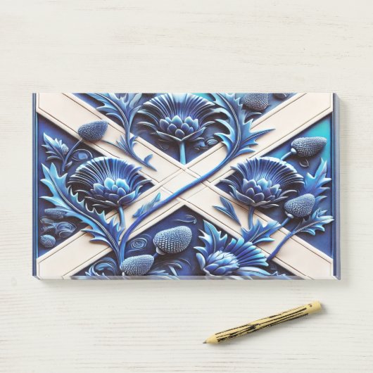 Post-it® Notes avec Scottish Thistles Design (Sur un bureau)