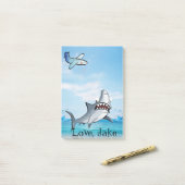 Post-it Notes Avion Requin Bleu (Sur un bureau)