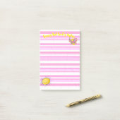 Post-it® Notes Bandes Roses Papillon Soleil (Sur un bureau)