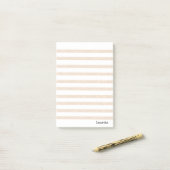 Post-it® Notes Beige & Blanche Rayure (Sur un bureau)