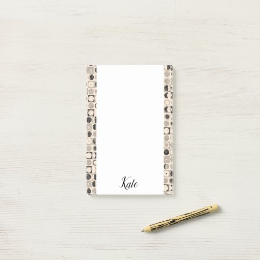 Post-it Notes Beige Marron Cercles (Sur un bureau)