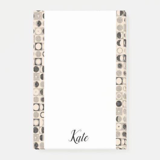 Post-it Notes Beige Marron Cercles (Devant)