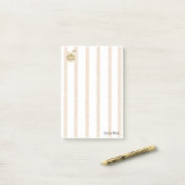 Post-it® Notes Beige & Rayure Blanche (Sur un bureau)