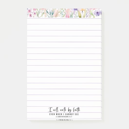 Post-it® Notes bibliques Je Marcherai Par La Foi (Devant)