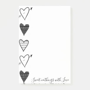 Post-it Notes Black Hearts Sweet Nothing avec Amou