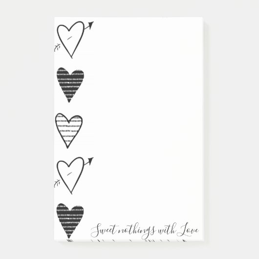 Post-it Notes Black Hearts Sweet Nothing avec Amou (Devant)