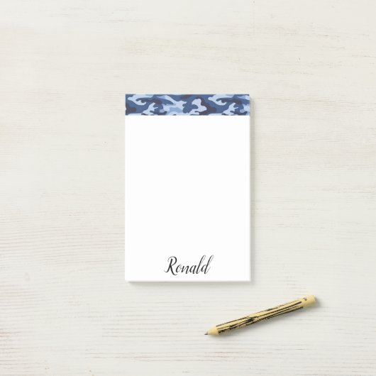 Post-it Notes Bleu Armée (Sur un bureau)