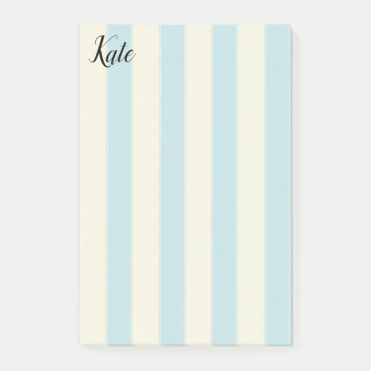 Post-it Notes Bleu Beige Rayure (Devant)