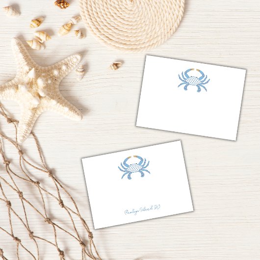 Post-It Notes Bleu Chic Crab Personnalisables