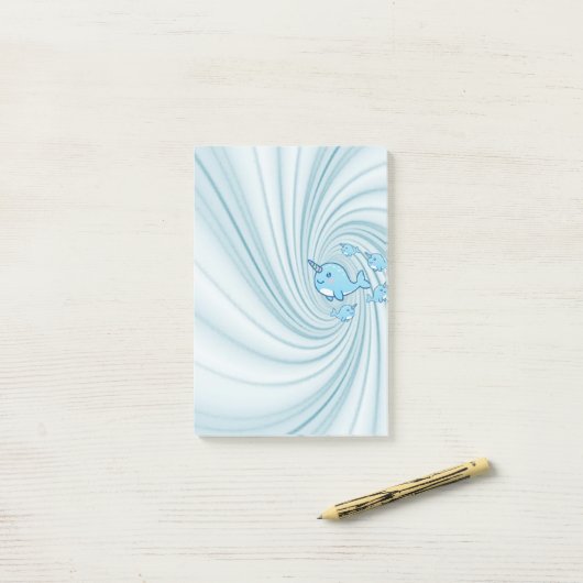 Post-it Notes Bleu de Narval (Sur un bureau)
