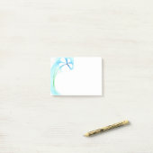 Post-it® Notes bleues de fleur (Sur un bureau)