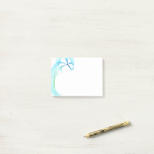 Post-it® Notes bleues de fleur (Sur un bureau)