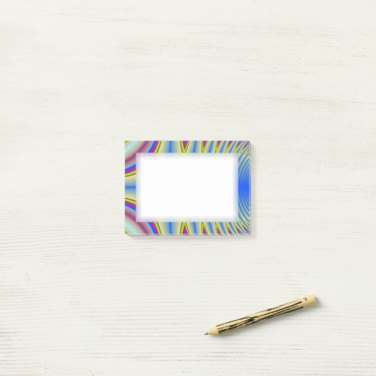 Post-it® Notes bleues psychédéliques de Courrier-it® (Sur un bureau)